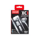 MAXELL Fülhallgató, mikrofonnal, USB-C, MAXELL "XC1", fehér