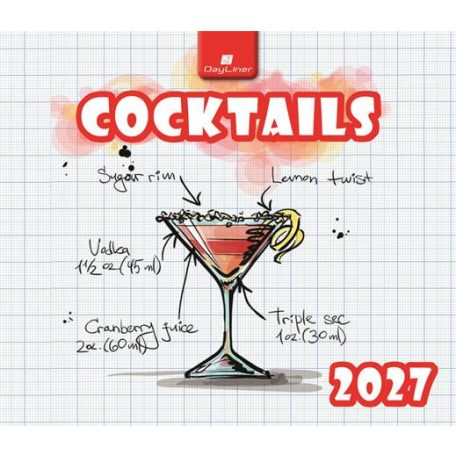 DAYLINER Naptár, asztali, havi, álló, mini, DAYLINER "Cocktails"