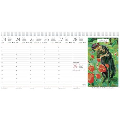 DAYLINER Naptár, asztali, álló, DAYLINER "Művészet világa"