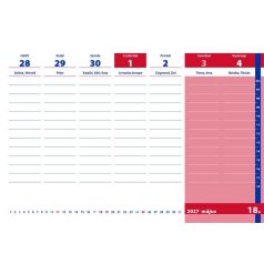   REALSYSTEM Asztali naptár, heti, 2026/2027 tanév, REALSYSTEM