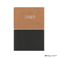   DAYLINER Naptár, tervező, A5, napi, DAYLINER "Contrast", barna-fekete