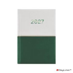   DAYLINER Naptár, tervező, A5, napi, DAYLINER "Contrast", fehér-zöld