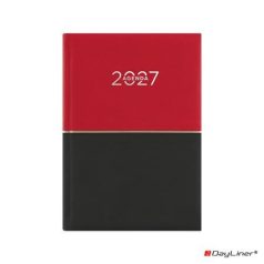   DAYLINER Naptár, tervező, A5, napi, DAYLINER "Contrast", piros-fekete
