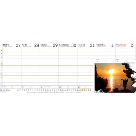 CSIZIO Naptár, asztali, fekvő, CSÍZIÓ, "Öko", kék