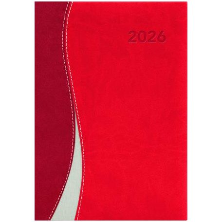 DAYLINER Naptár, tervező, A5, heti, DAYLINER "Dubai", piros-piros