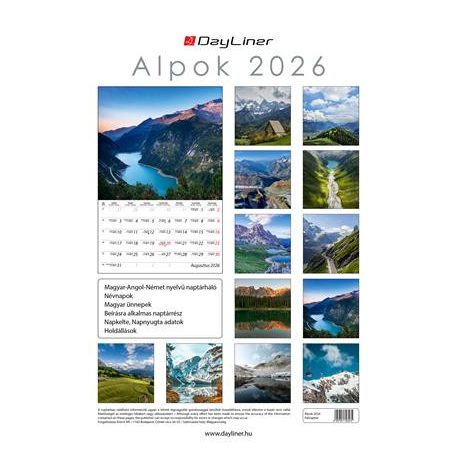 DAYLINER Naptár, fali, DAYLINER, "Alpok"