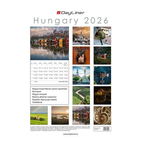 DAYLINER Naptár, fali, DAYLINER, "Hungary"