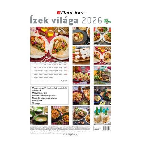 DAYLINER Naptár, fali, DAYLINER "Ízek világa - Mindmegette"