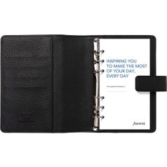   FILOFAX Kalendárium, gyűrűs, betétlapokkal, personal méret, FILOFAX "Camden", fekete