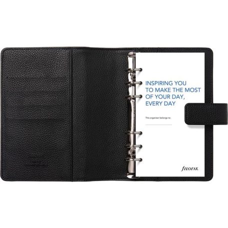 FILOFAX Kalendárium, gyűrűs, betétlapokkal, personal méret, FILOFAX "Camden", fekete
