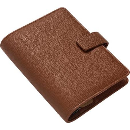 FILOFAX Kalendárium, gyűrűs, betétlapokkal, personal méret, FILOFAX "Camden", mokka