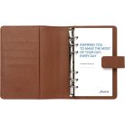 FILOFAX Kalendárium, gyűrűs, betétlapokkal, personal méret, FILOFAX "Camden", mokka