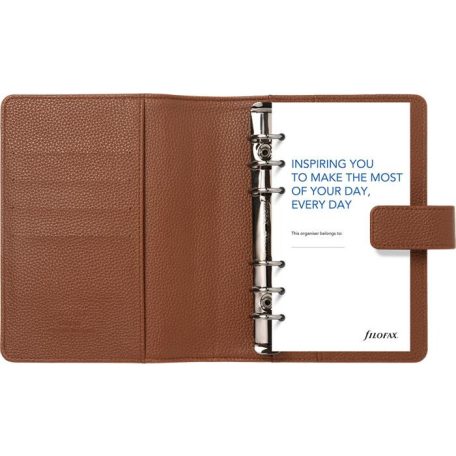 FILOFAX Kalendárium, gyűrűs, betétlapokkal, personal méret, FILOFAX "Camden", mokka