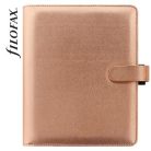 FILOFAX Kalendárium, gyűrűs, betétlapokkal, A5 méret, FILOFAX, "Saffiano Metallic", rózsaarany