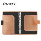 FILOFAX Kalendárium, gyűrűs, betétlapokkal, personal méret, FILOFAX, "Saffiano Metallic", rózsaarany