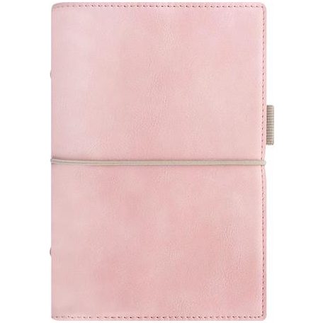 FILOFAX Kalendárium, gyűrűs, betétlapokkal, pocket méret, FILOFAX, "Domino" Soft", pasztell rózsaszín