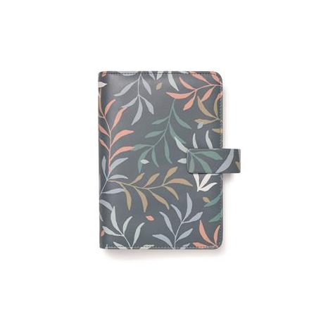 FILOFAX Kalendárium, gyűrűs, betétlapokkal, personal méret, FILOFAX "Botanical", sötétkék