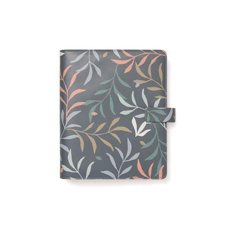 FILOFAX Kalendárium, gyűrűs, betétlapokkal, A5, FILOFAX "Botanical", sötétkék