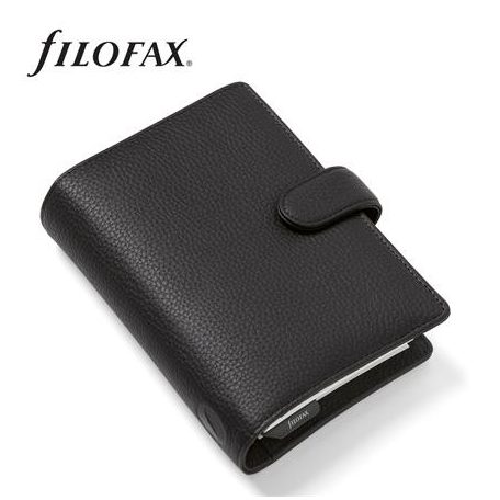 FILOFAX Kalendárium, gyűrűs, betétlapokkal, personal méret, FILOFAX "Norfolk", fekete