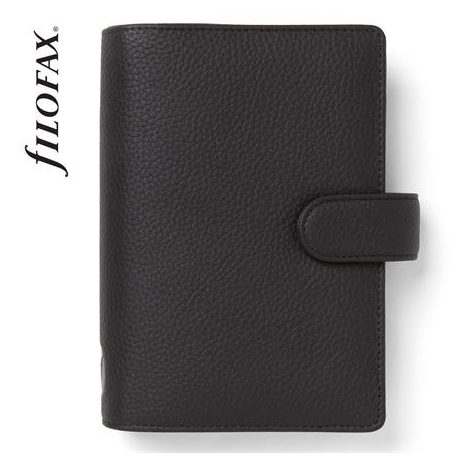 FILOFAX Kalendárium, gyűrűs, betétlapokkal, personal méret, FILOFAX "Norfolk", fekete