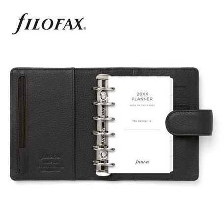 FILOFAX Kalendárium, gyűrűs, betétlapokkal, A5, FILOFAX "Norfolk", fekete