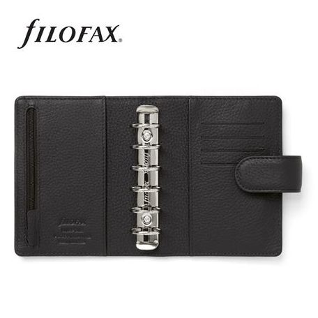 FILOFAX Kalendárium, gyűrűs, betétlapokkal, A5, FILOFAX "Norfolk", fekete