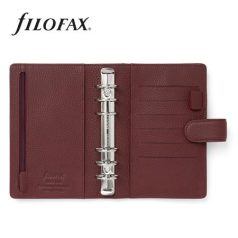   FILOFAX Kalendárium, gyűrűs, betétlapokkal, personal méret, FILOFAX "Norfolk", bordó
