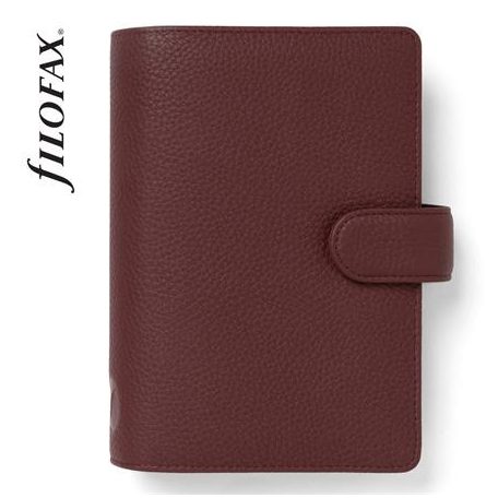FILOFAX Kalendárium, gyűrűs, betétlapokkal, personal méret, FILOFAX "Norfolk", bordó