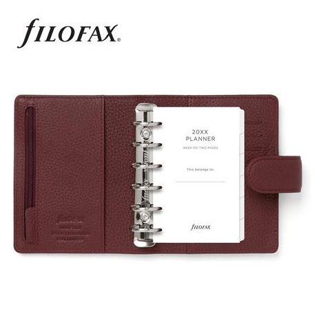 FILOFAX Kalendárium, gyűrűs, betétlapokkal, A5, FILOFAX "Norfolk", bordó