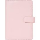 FILOFAX Kalendárium, gyűrűs, betétlapokkal, pocket méret, FILOFAX "Saffiano", halvány rózsaszín