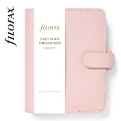   FILOFAX Kalendárium, gyűrűs, betétlapokkal, pocket méret, FILOFAX "Saffiano", halvány rózsaszín