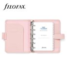 FILOFAX Kalendárium, gyűrűs, betétlapokkal, pocket méret, FILOFAX "Saffiano", halvány rózsaszín