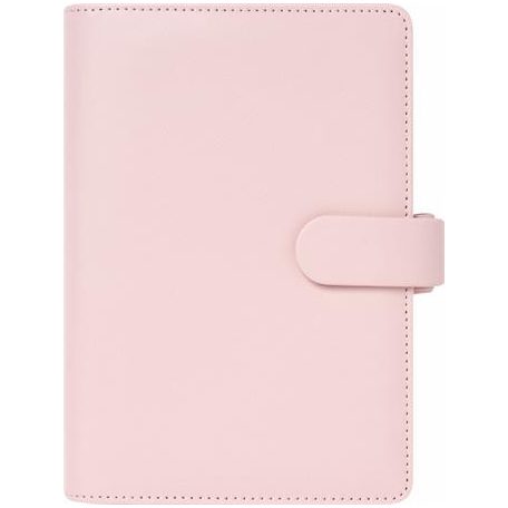 FILOFAX Kalendárium, gyűrűs, betétlapokkal, personal méret, FILOFAX "Saffiano", halvány rózsaszín