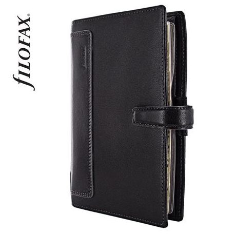 FILOFAX Kalendárium, gyűrűs, betétlapokkal, personal méret, FILOFAX, "Holborn", fekete