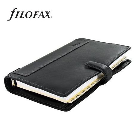 FILOFAX Kalendárium, gyűrűs, betétlapokkal, personal méret, FILOFAX, "Holborn", fekete