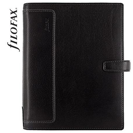 FILOFAX Kalendárium, gyűrűs, betétlapokkal, A5 méret, FILOFAX, "Holborn", fekete
