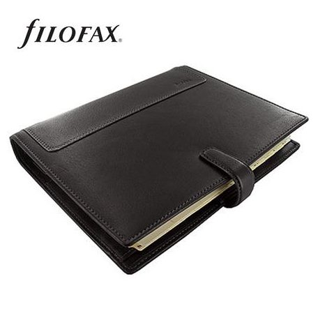 FILOFAX Kalendárium, gyűrűs, betétlapokkal, A5 méret, FILOFAX, "Holborn", fekete