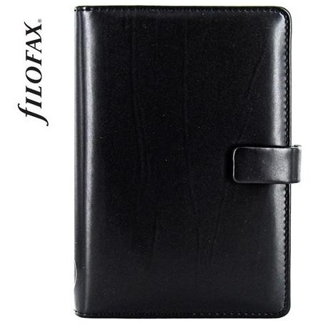 FILOFAX Kalendárium, gyűrűs, betétlapokkal, personal méret, FILOFAX "Metropol", fekete