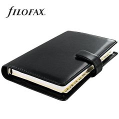   FILOFAX Kalendárium, gyűrűs, betétlapokkal, personal méret, FILOFAX "Metropol", fekete
