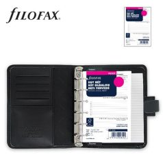   FILOFAX Kalendárium, gyűrűs, betétlapokkal, pocket méret, FILOFAX, "Metropol", fekete