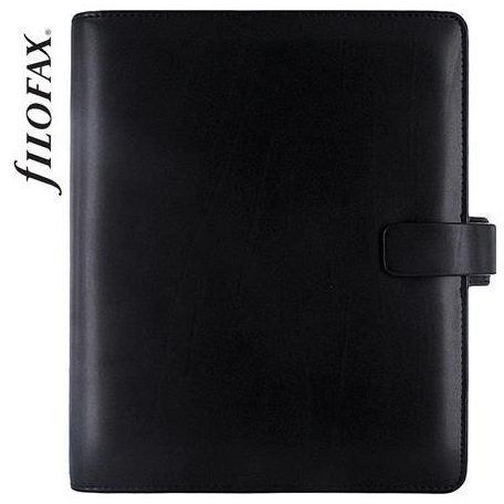 FILOFAX Kalendárium, gyűrűs, betétlapokkal, A5, FILOFAX "Metropol", fekete