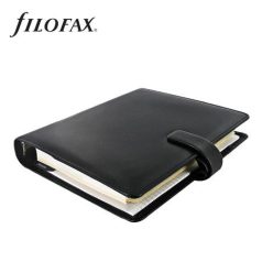   FILOFAX Kalendárium, gyűrűs, betétlapokkal, A5, FILOFAX "Metropol", fekete