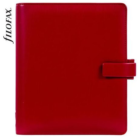 FILOFAX Kalendárium, gyűrűs, betétlapokkal, A5, FILOFAX "Metropol", vörös