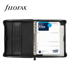   FILOFAX Kalendárium, gyűrűs, betétlapokkal, A5, FILOFAX "Metropol", cipzárral fekete