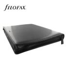 FILOFAX Kalendárium, gyűrűs, betétlapokkal, A5, FILOFAX "Metropol", cipzárral fekete