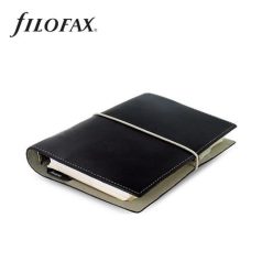   FILOFAX Kalendárium, gyűrűs, betétlapokkal, personal méret, FILOFAX, "Domino", fekete