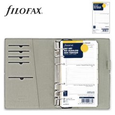   FILOFAX Kalendárium, gyűrűs, betétlapokkal, personal méret, FILOFAX, "Domino", fekete