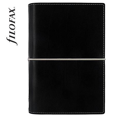FILOFAX Kalendárium, gyűrűs, betétlapokkal, personal méret, FILOFAX, "Domino", fekete