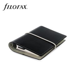   FILOFAX Kalendárium, gyűrűs, betétlapokkal, pocket méret, FILOFAX, "Domino", fekete