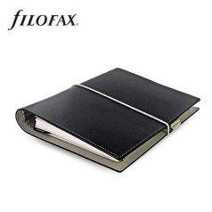   FILOFAX Kalendárium, gyűrűs, betétlapokkal, A5 méret, FILOFAX, "Domino", fekete